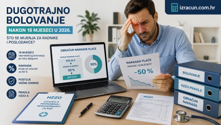 Dugotrajno bolovanje i obračun naknade plaće nakon 18 mjeseci u Hrvatskoj
