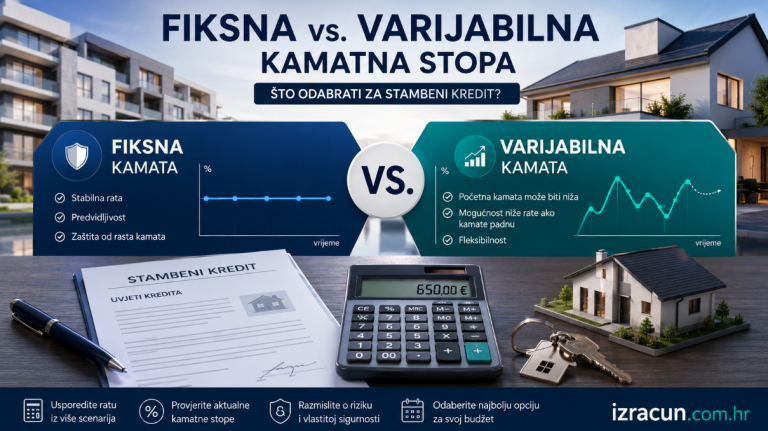 Fiksna i varijabilna kamatna stopa kod stambenog kredita