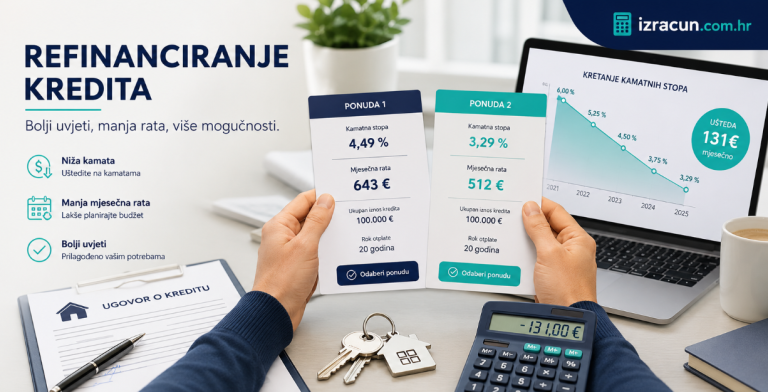 Refinanciranje kredita i usporedba stare i nove rate kredita