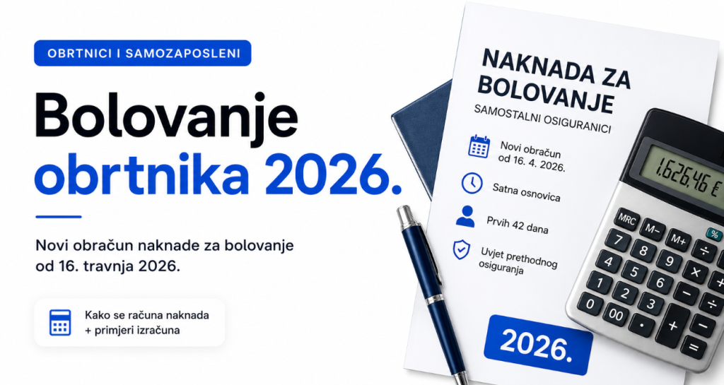 Novi obračun naknade za bolovanje obrtnika i samozaposlenih u 2026.